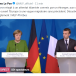 Le Tweet de Marine Le Pen: « Macron réagit à un attentat islamiste commis par un étranger, aux côtés de celle qui a ouvert l&rsquo;Europe à une vague migratoire sans précédent »