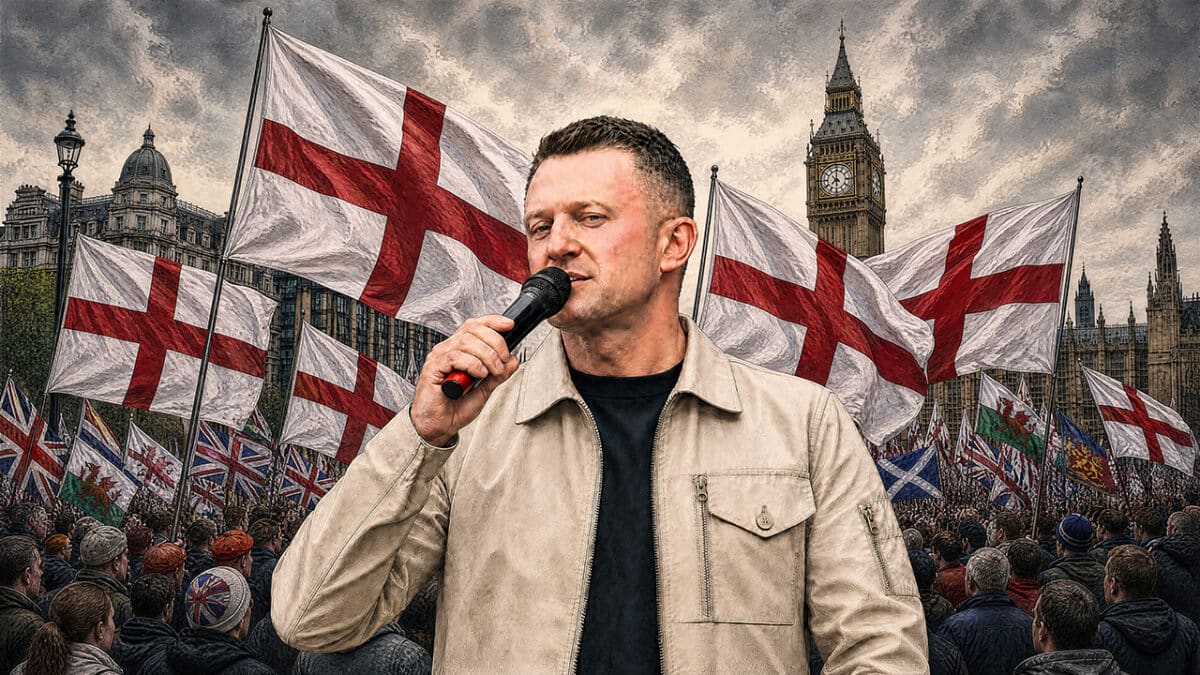 Plusieurs dizaines de milliers de personnes se sont réunies dans le centre de Londres le samedi 16 mai à l’appel de Tommy Robinson, à l’occasion du rassemblement « Unir le Royaume ».