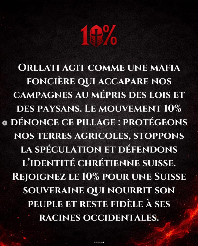 "Orllati agit comme une mafia foncière..." Capture d'écran @_10pourcent / Instagram