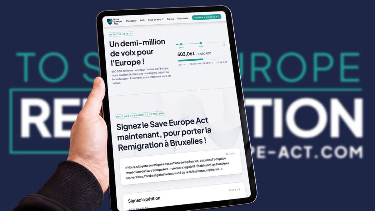 Save Europe Act atteint le demi-million de signatures, manifestation prévue à Bruxelles