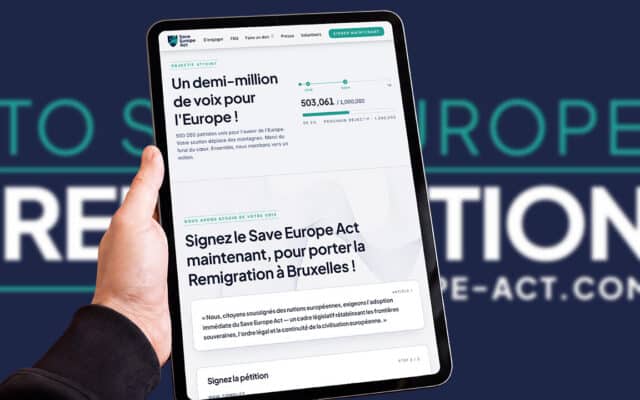 Save Europe Act atteint le demi-million de signatures, manifestation prévue à Bruxelles