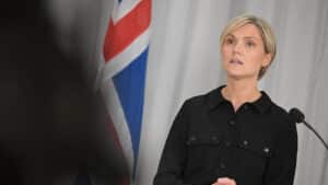 Kristrún Frostadóttir, Première ministre d'Islande, lors de la visite d'Ursula von der Leyen en Islande, le 17 juillet 2025. Photo : Dati Bendo / European Union, 2025 / EC - Audiovisual Service (CC BY 4.0)