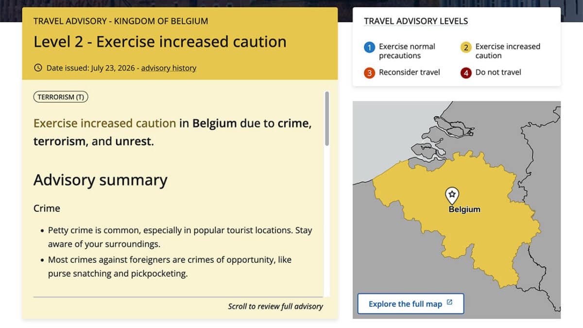 Washington appelle ses ressortissants à la « prudence accrue » en Belgique