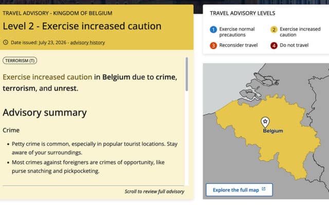 Washington appelle ses ressortissants à la « prudence accrue » en Belgique