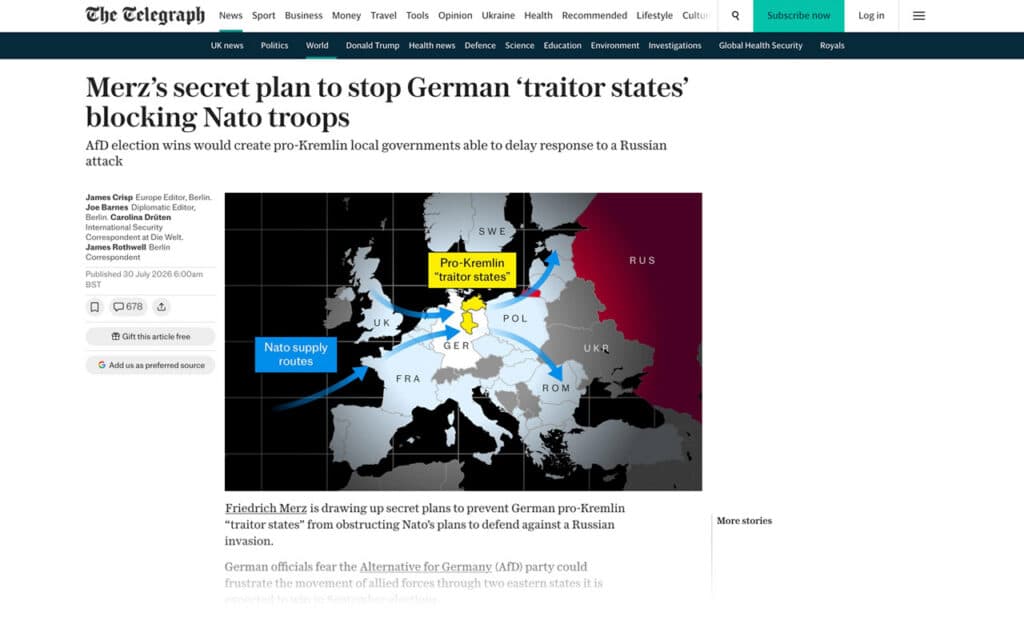 « Traître » : le mot suppose une guerre, un camp, un devoir de loyauté militaire, un ennemi avec lequel on pactise... Capture d'écran du site telegraph.co.uk